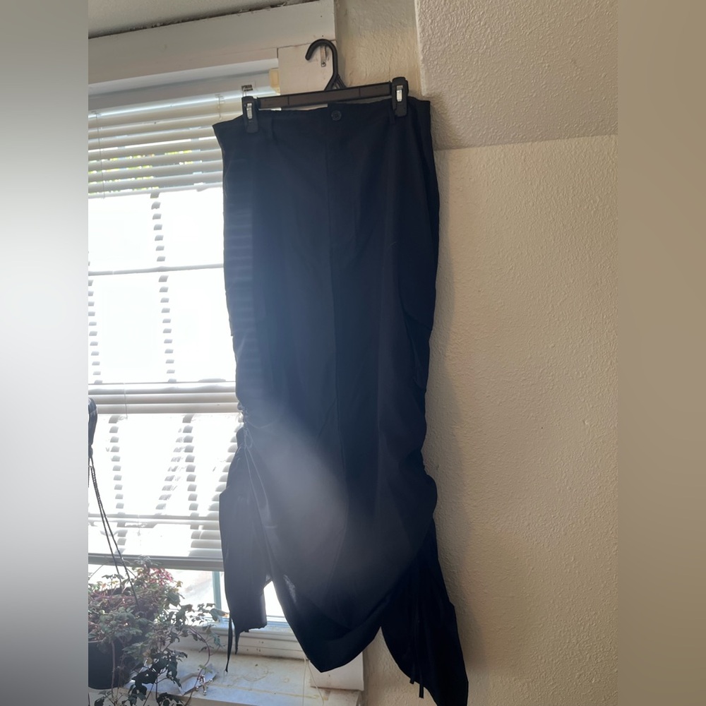 Black Ruched Maxi Skirt